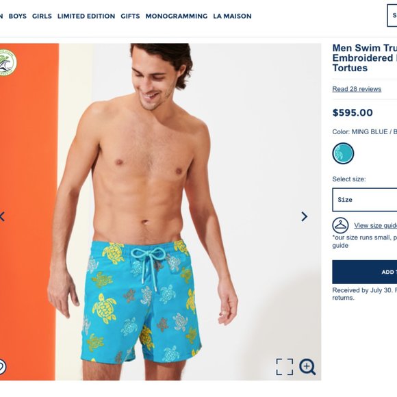 AUTHENTIC Vilebrequin Swim Shorts / Swim Trunks Size M - Picture 4 of 6